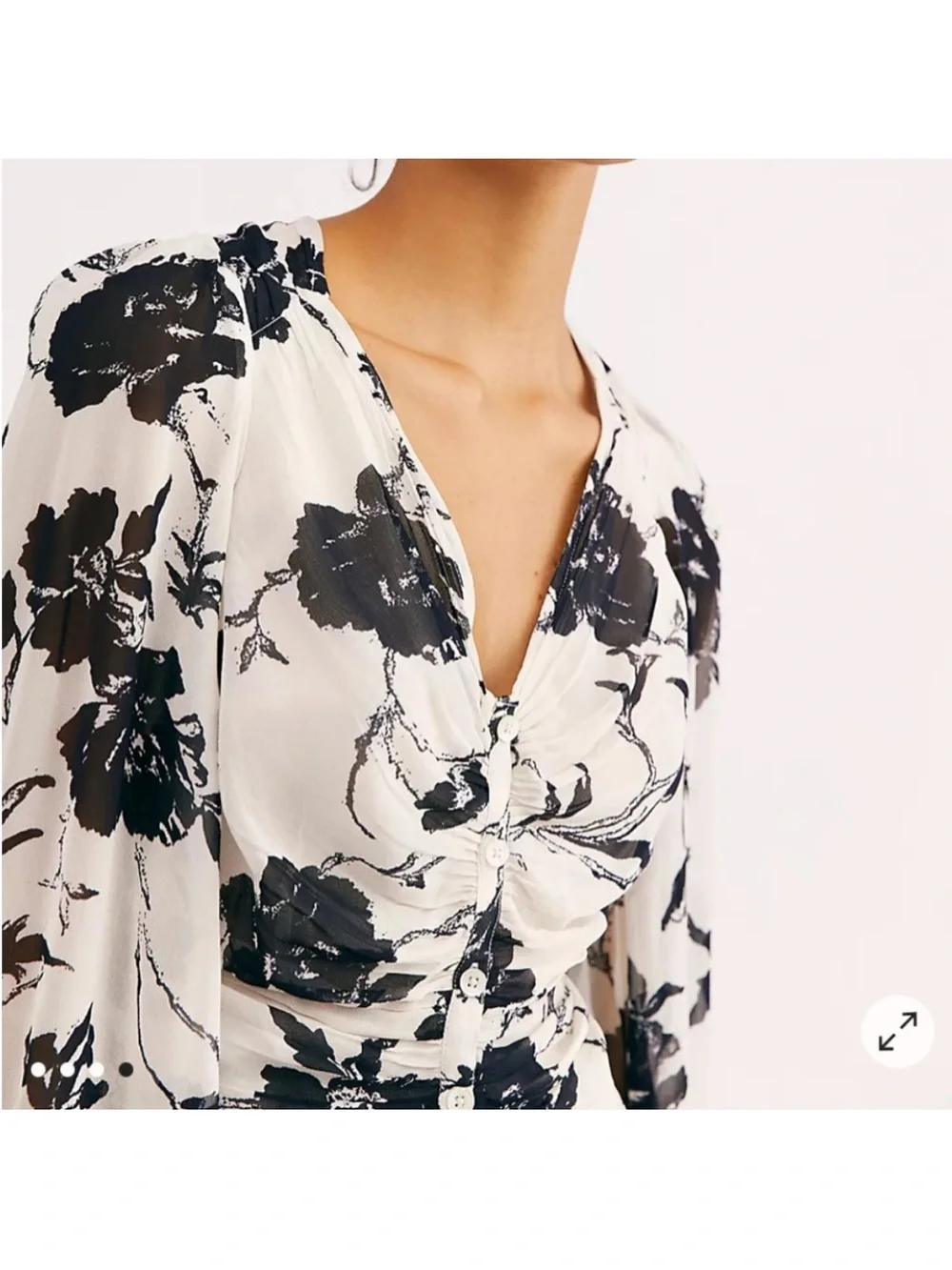 Free People if you had my love floral printed blouse new nwt